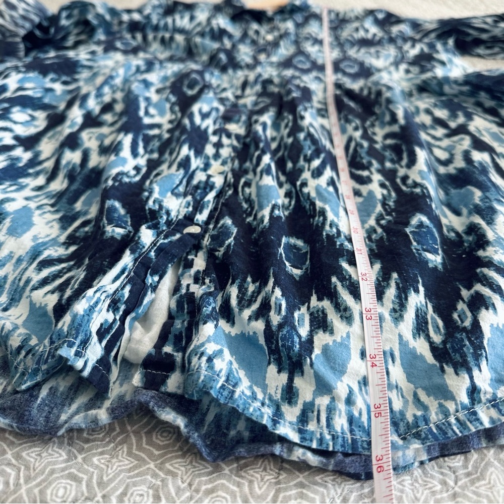 Blue Patterned Mini Dress - Picture 5 of 9